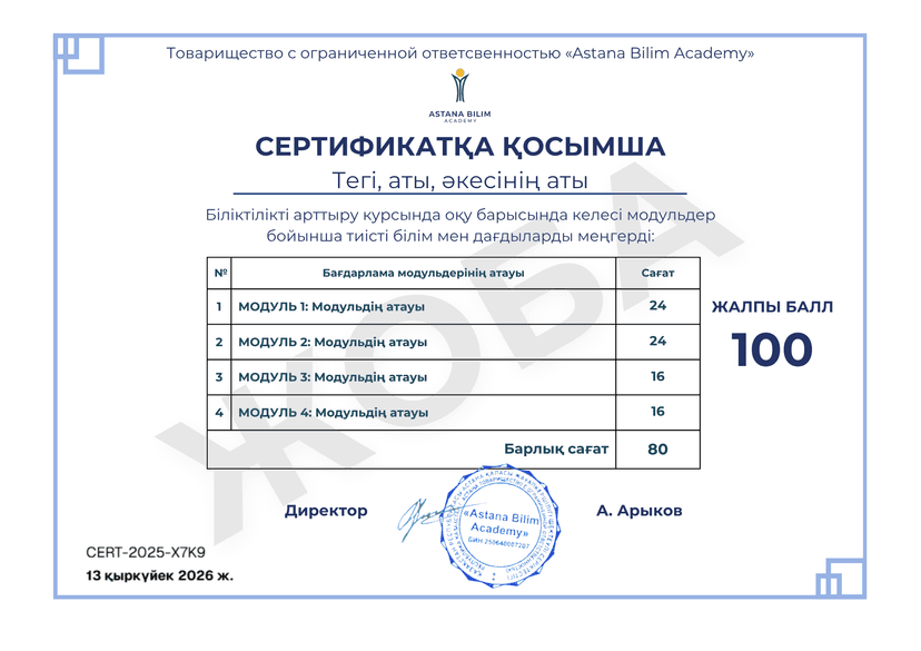 🎓 Сертификат о повышении квалификации